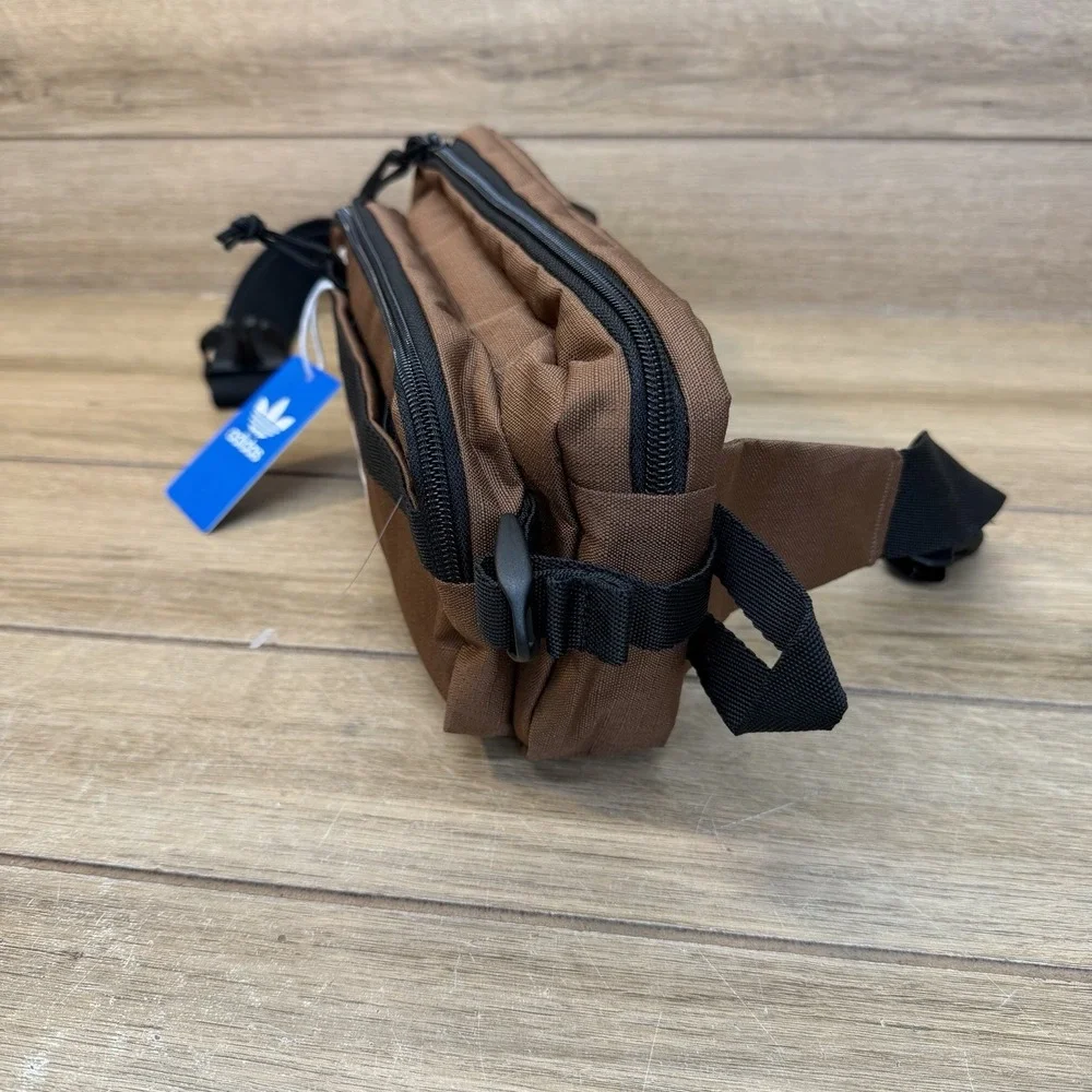 Adidas Rectangle 2.0 Crossbody Fanny Pack Waist Bag Preloved Brown/Black NWT